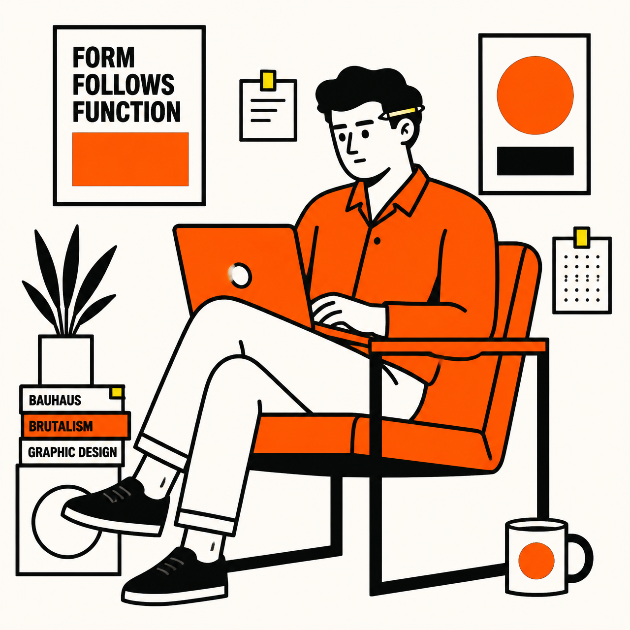 Illustration of engineer working on a laptop